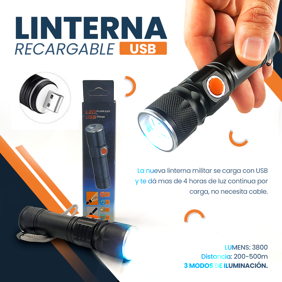 Linterna Táctica TitanioPro™ USB
